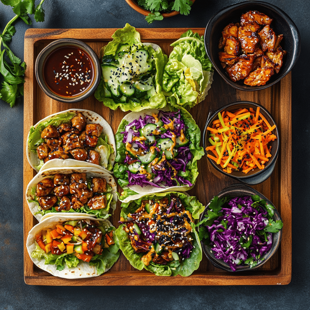 chicken teriyaki sides in taco and wrap fusion styles