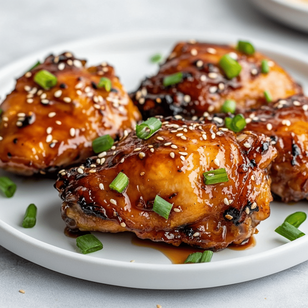 crispy air fryer teriyaki chicken thighs with caramelized glaze