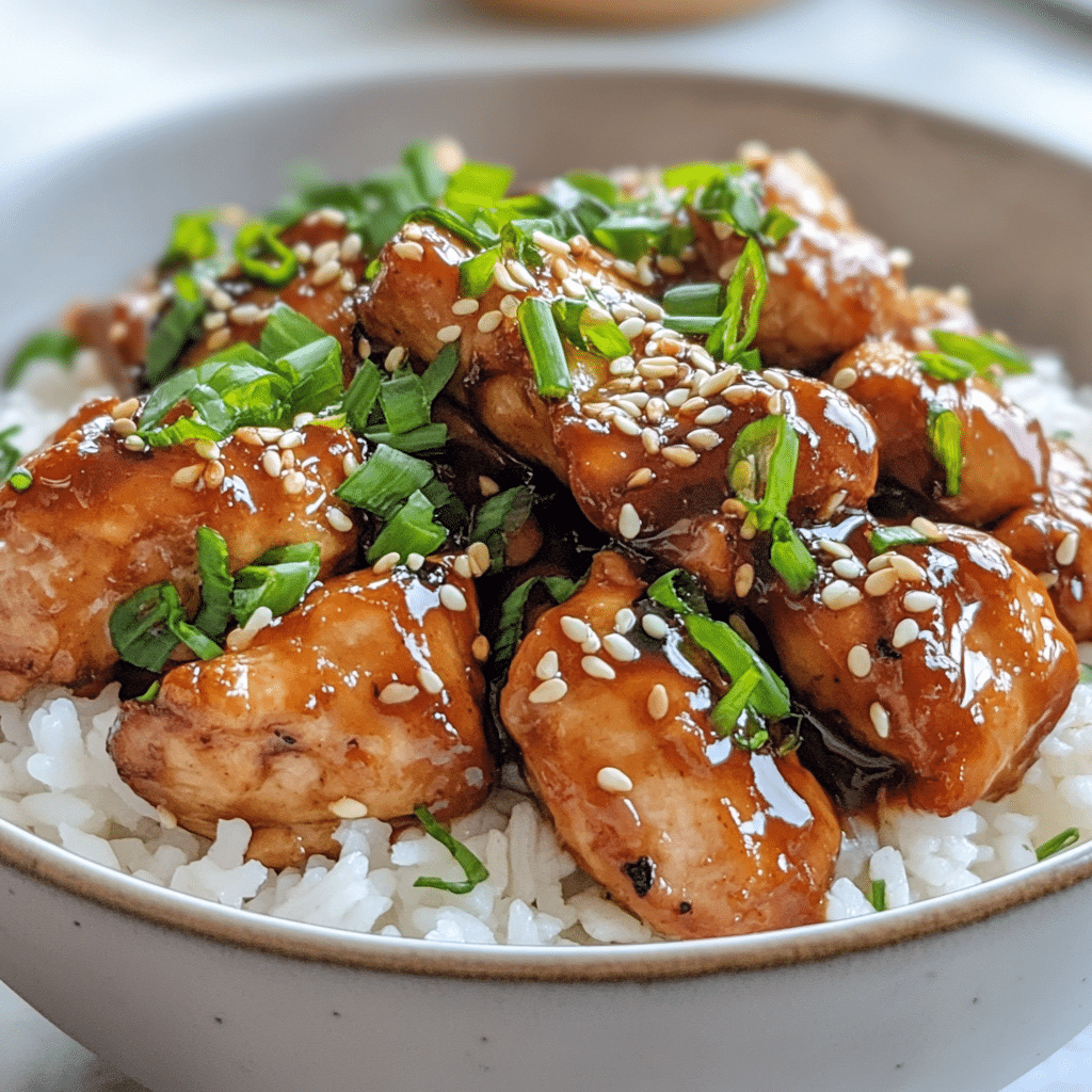 Panda Express teriyaki chicken in a modern American kitchen