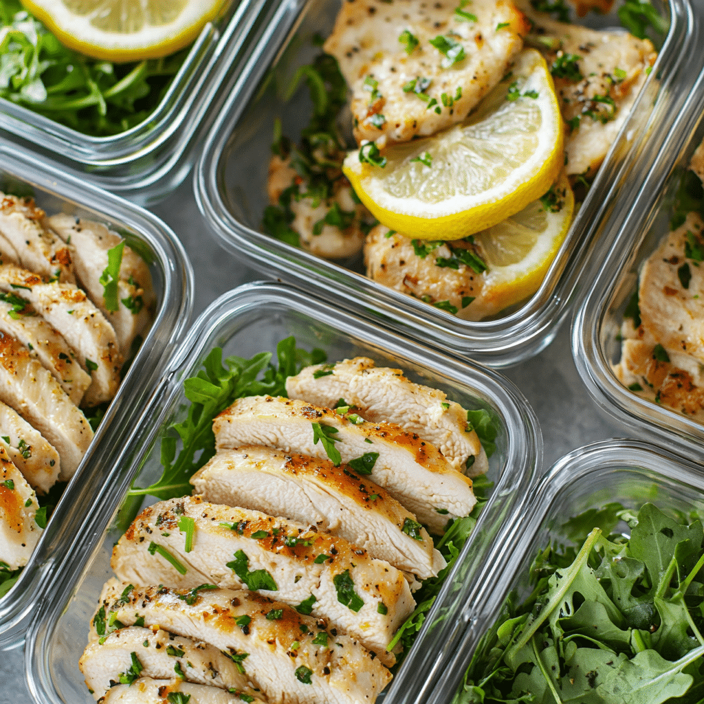 Chicken paillard stored in containers for leftovers